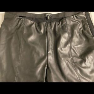Jessica Simpson Black Vegan Leather Leggings Size 2X